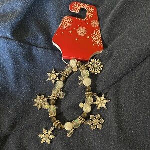 Festive Snowflake Charm Bracelet